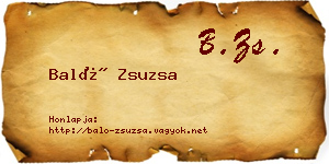 Baló Zsuzsa névjegykártya